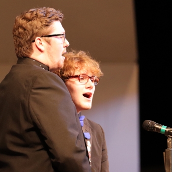 photo of students singing